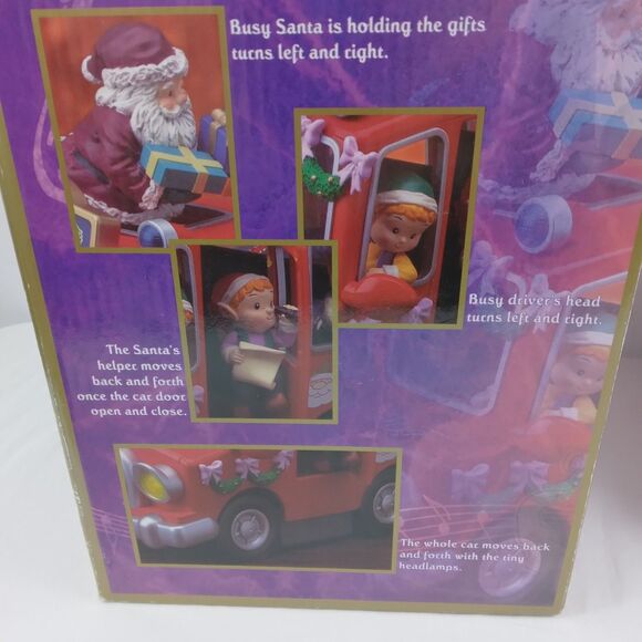 Vtg Action Musical Santa on Delivery Moving Music Box "Santa Is Coming to Town" - Picture 15 of 15